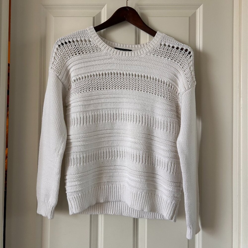 Banana Republic Ladies M White Chunky Knit Sweater